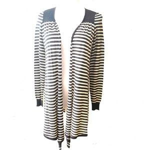REBECCA TAYLOR STRIPED OPEN CARDIGAN SWEATER XS